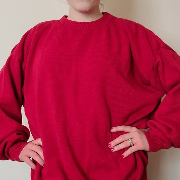 Vintage knit sweater red size XL - Picture 3 of 6